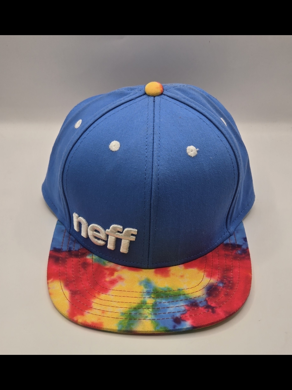 Neff Tie Dye Brim Snapback Hat Blue Multicolor Skate Streetwear OSFA #705